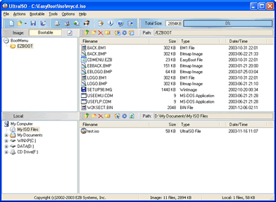 ISO CD image creator, editor and BIN to ISO converter - UltraISO can extract/create/edit/convert CD and DVD image files directly, make bootable CDs and convert BIN to ISO.